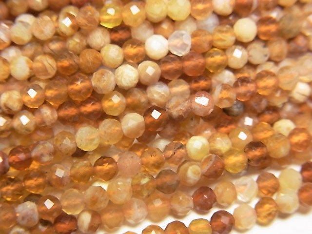 【動画】【素晴らしい輝き】ブランデーオパール ラウンドカット3mm 1連(約37cm)の画像