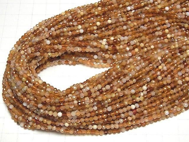【動画】【素晴らしい輝き】ブランデーオパール ラウンドカット3mm 1連(約37cm) サムネイル4