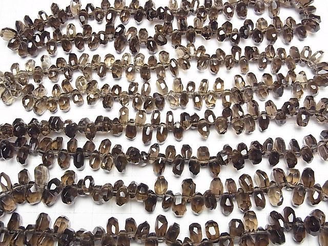 【動画】スモーキークォーツAAA タンブルカット クレオ穴 【Mサイズ】 1/4連~1連(約38cm) サムネイル4
