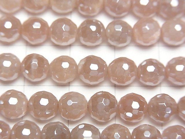 【動画】オレンジムーンストーンAA++ 128面ラウンドカット6mm コーティング 1連(約36cm) サムネイル2