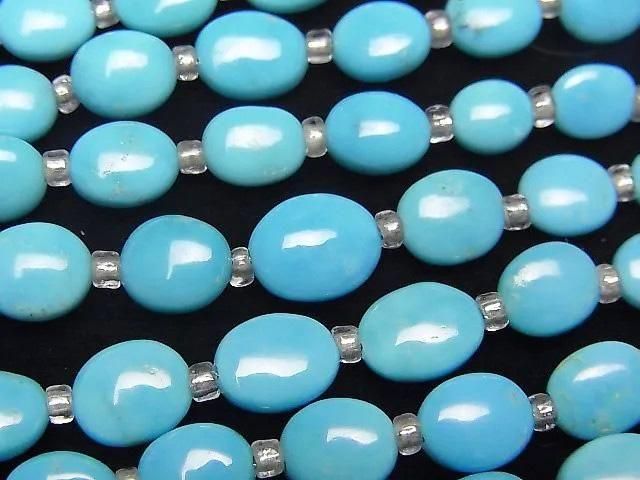 【動画】キングマンターコイズAAA- オーバル(プレーン) 1連(約18cm)の画像