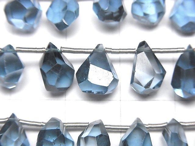 【動画】宝石質ロンドンブルートパーズAAA ラフドロップ ブリオレットカット 半連/1連(14粒) サムネイル2