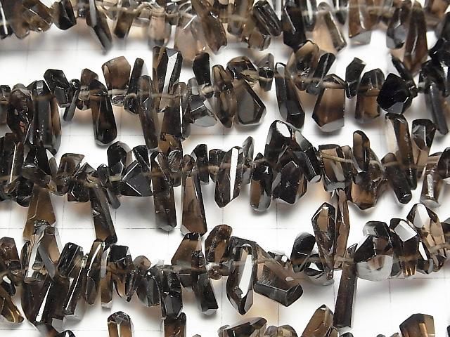 【動画】スモーキークォーツAAA- タンブルカット クレオ穴 半連/1連(約37cm) サムネイル3