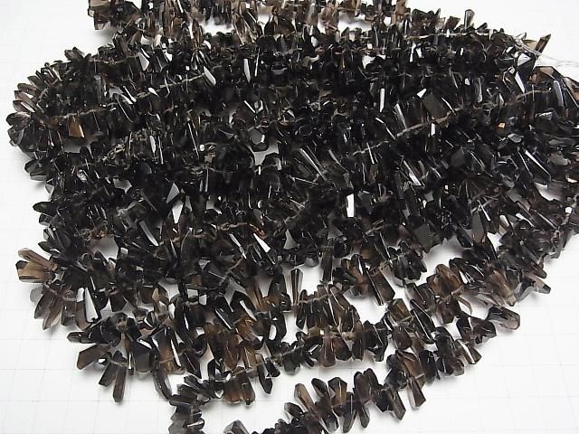 【動画】スモーキークォーツAAA- タンブルカット クレオ穴 半連/1連(約37cm) サムネイル4