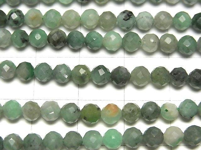 【動画】【素晴らしい輝き】ブラジル産エメラルドAA+ ラウンドカット4mm 1連(約36cm) サムネイル2