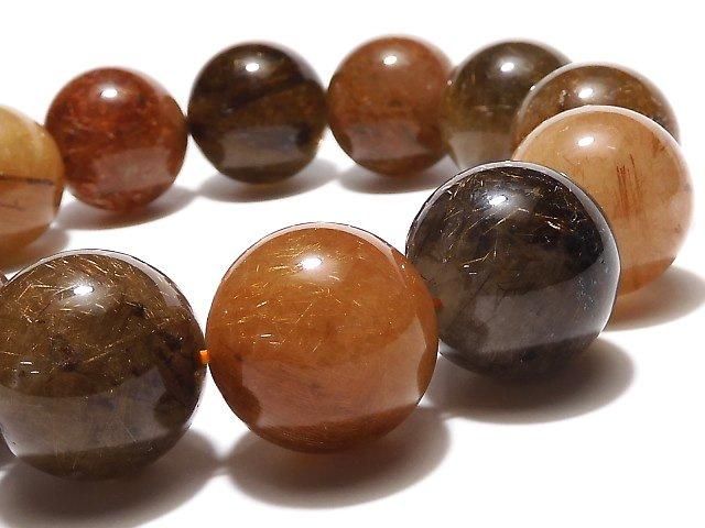【動画】【1点もの】マルチカラールチルクォーツAAA ラウンド18mm 1連(ブレス) NO.317の画像