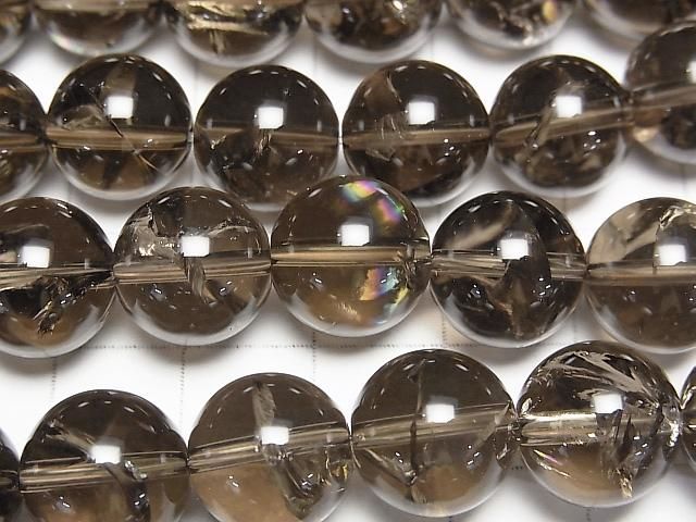 【動画】スモーキーアイリスクォーツAAA- ラウンド12mm 半連/1連(約37cm) サムネイル2