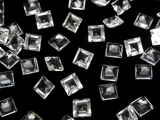 【動画】宝石質ホワイトトパーズAAA ルース スクエアファセットカット6×6mm 5粒 サムネイル4