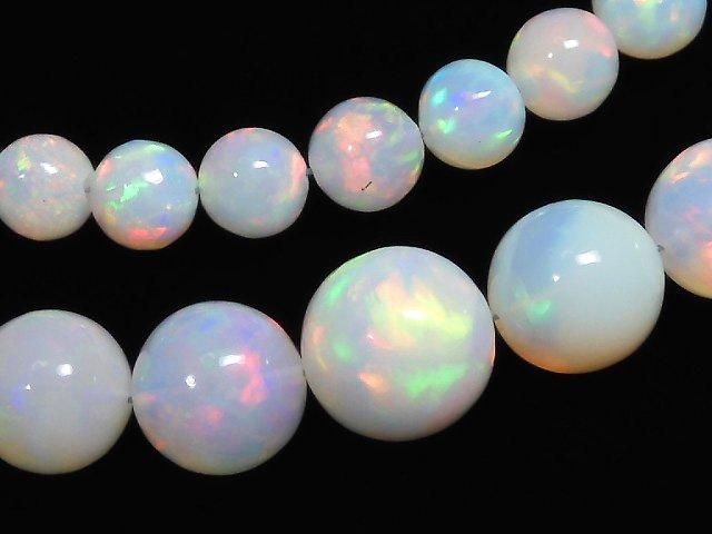 【動画】【1点もの】最上級プレシャスオパールAAAAA ラウンド4.5~9mm サイズグラデーション 1連(約39cm) NO.2の画像