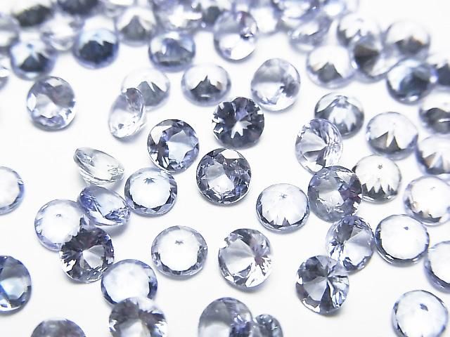 【動画】宝石質タンザナイトAAA ルース ラウンドファセットカット4×4mm 5粒の画像