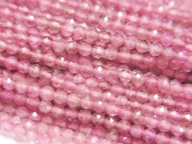 【動画】【素晴らしい輝き】ピンクトルマリンAA++ 極小ラウンドカット2mm 1連(約31cm)の画像