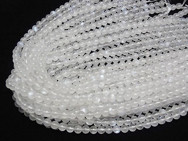【動画】スリランカ産ロイヤルブルームーンストーンAA++ ラウンド6mm 半連/1連(約35cm) サムネイル4