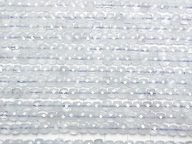 【動画】【素晴らしい輝き】アクアマリンAA++ キューブカット4×4×4mm 1連(約37cm) サムネイル3