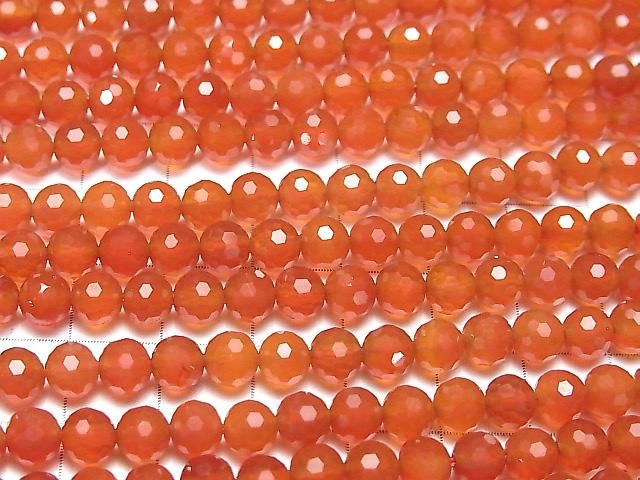 【動画】【素晴らしい輝き】カーネリアンAAA 128面ラウンドカット6mm 1連(約36cm) サムネイル3