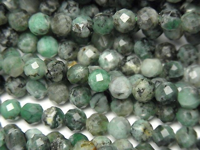【動画】【素晴らしい輝き】ブラジル産エメラルドAA+ ラウンドカット5mm 1連(約36cm)の画像