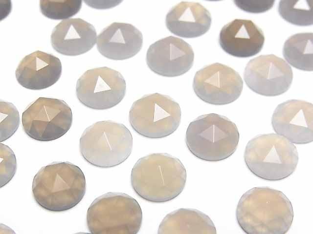 【動画】グレーオニキス ラウンド ローズカット8×8mm 5個の画像