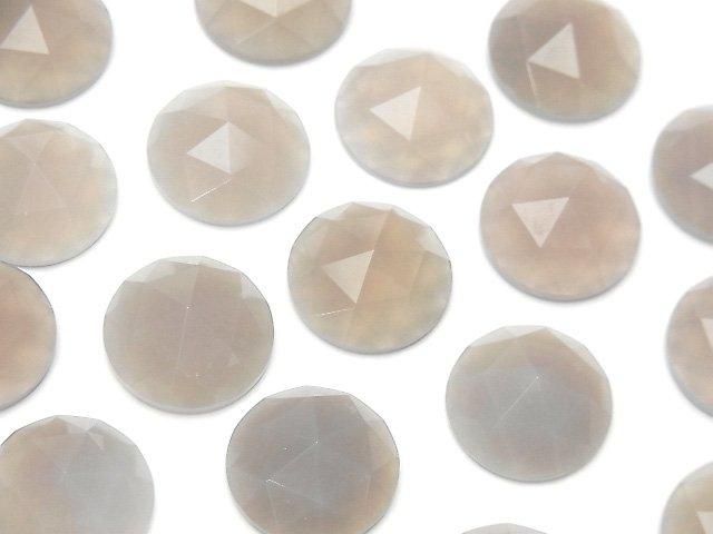 【動画】グレーオニキス ラウンド ローズカット14×14mm 4個の画像