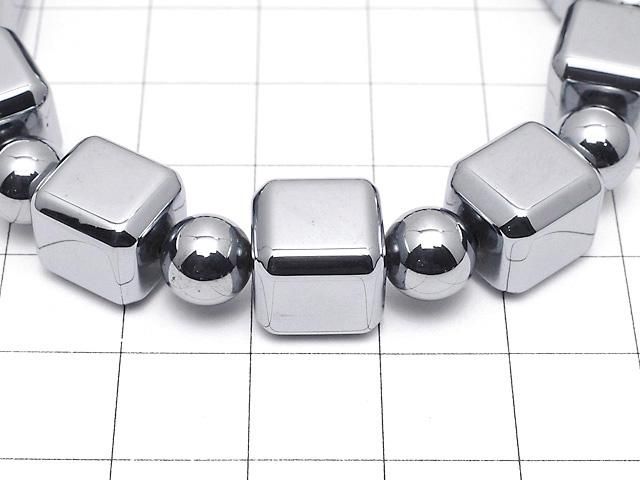 【動画】高純度テラヘルツ鉱石 キューブ10×10mm&ラウンド7.5mm 1連(ブレス) サムネイル2