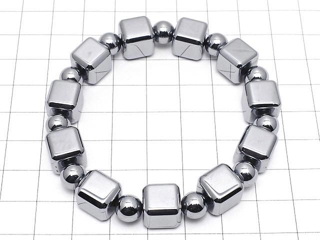 【動画】高純度テラヘルツ鉱石 キューブ10×10mm&ラウンド7.5mm 1連(ブレス) サムネイル3