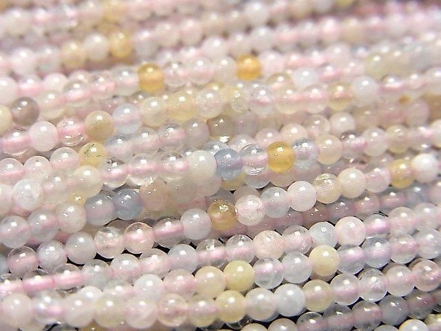 【動画】ベリルミックス(マルチカラーアクアマリン)AA++ 極小ラウンド2mm 1連(約37cm)の画像