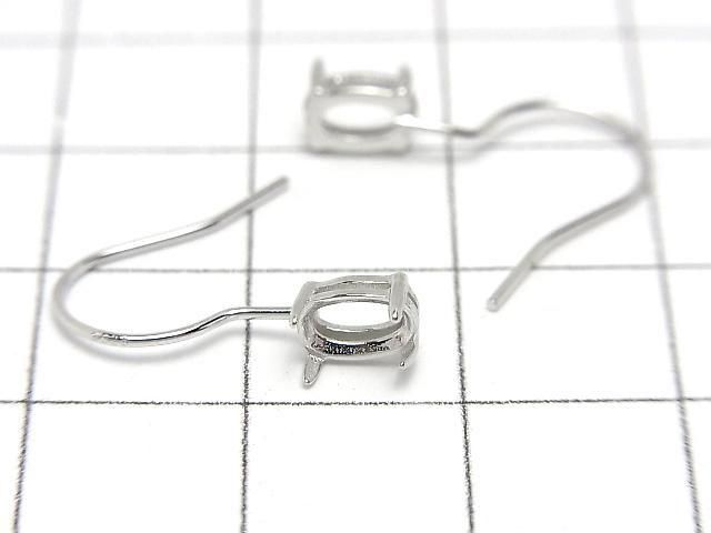 【動画】Silver925 ピアスフック空枠(爪留め)オーバルファセットカット6×4mm ロジウム 1ペア サムネイル2