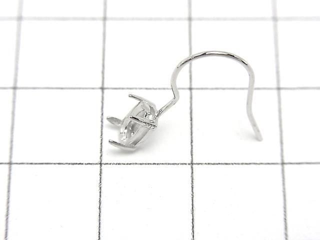 【動画】Silver925 ピアスフック空枠(爪留め)オーバルファセットカット6×4mm ロジウム 1ペア サムネイル3