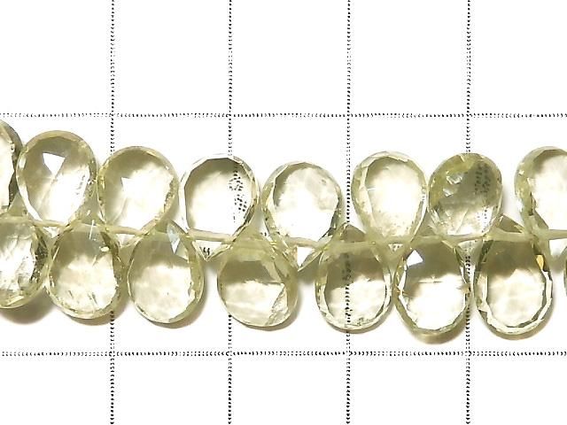 【動画】【1点もの】宝石質グリーンベリルAAA- ペアシェイプ ブリオレットカット カラーグラデーション 1連(約17cm) NO.2 サムネイル2