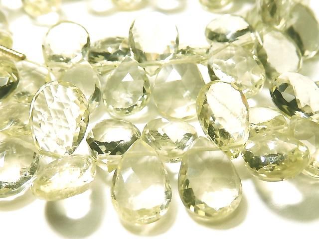 【動画】【1点もの】宝石質グリーンベリルAAA- ペアシェイプ ブリオレットカット カラーグラデーション 1連(約17cm) NO.2 サムネイル4