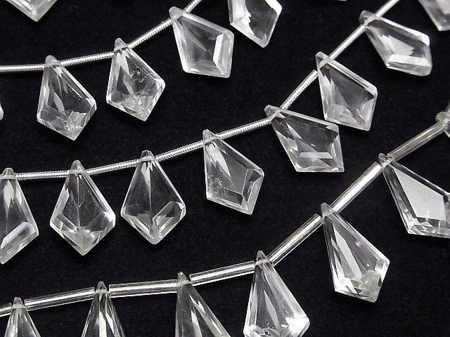 【動画】宝石質クリスタルAAA 変形ダイヤ ファセットカット17×10mm 1連(10粒) サムネイル3