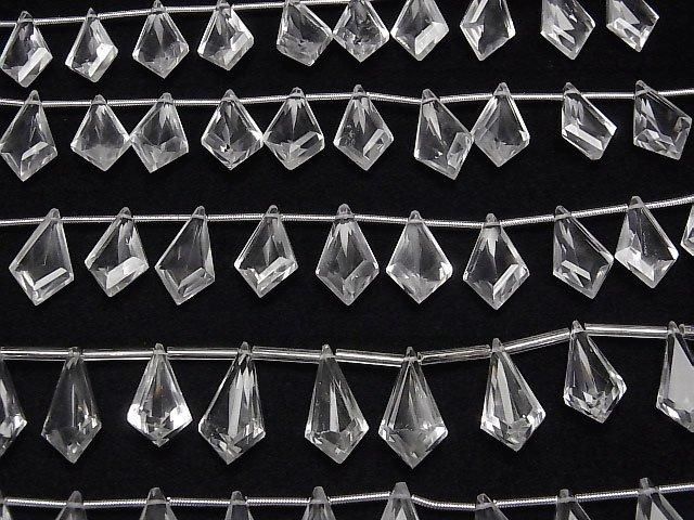 【動画】宝石質クリスタルAAA 変形ダイヤ ファセットカット17×10mm 1連(10粒) サムネイル4