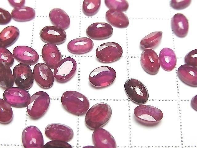 【動画】ルビーAA++ ルース オーバルファセットカット6×4mm 3粒 サムネイル2