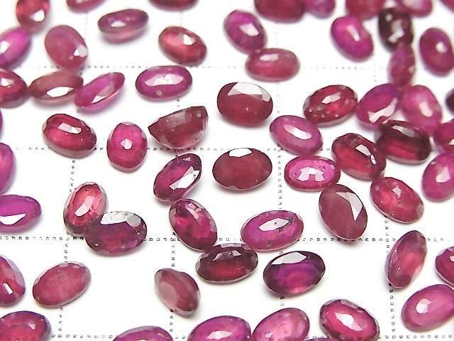 【動画】ルビーAA++ ルース オーバルファセットカット6×4mm 3粒 サムネイル3