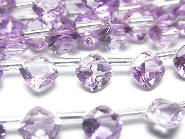 【動画】宝石質アメジストAAA ダイヤファセットカット7×7mm 1連(18粒)の画像