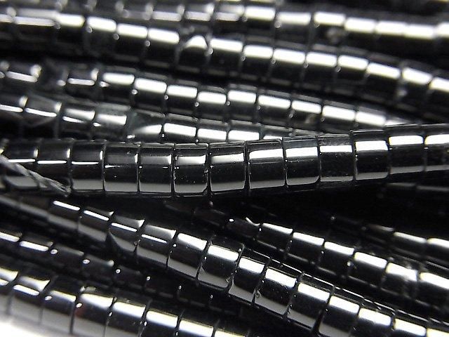 【動画】オニキス ロンデル(ヘイシ)4×4×2mm 1連(約37cm)の画像