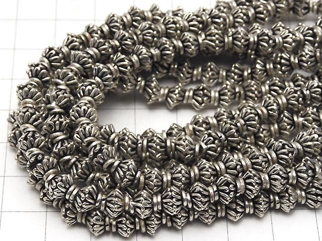 コッパー(銅) ビーズキャップ6×6×3mm シルバーコーティング いぶし仕上げ 1連(約18cm) サムネイル4