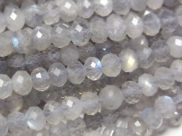 【動画】【素晴らしい輝き】ラブラドライトAA++ ボタンカット6×6×4mm 1連(約36cm)の画像