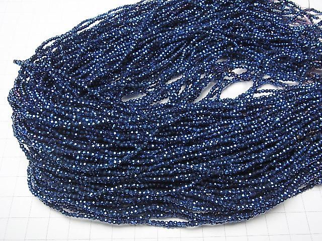 【動画】【素晴らしい輝き】ヘマタイト 極小ラウンドカット2mm ブルーコーティング 1連(約36cm) サムネイル4