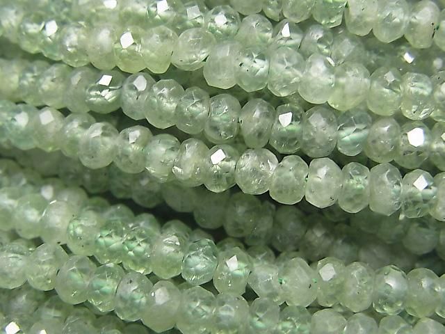【動画】【素晴らしい輝き】グリーンカイヤナイトAA++ ボタンカット4×4×2.5mm 1連(約37cm)の画像
