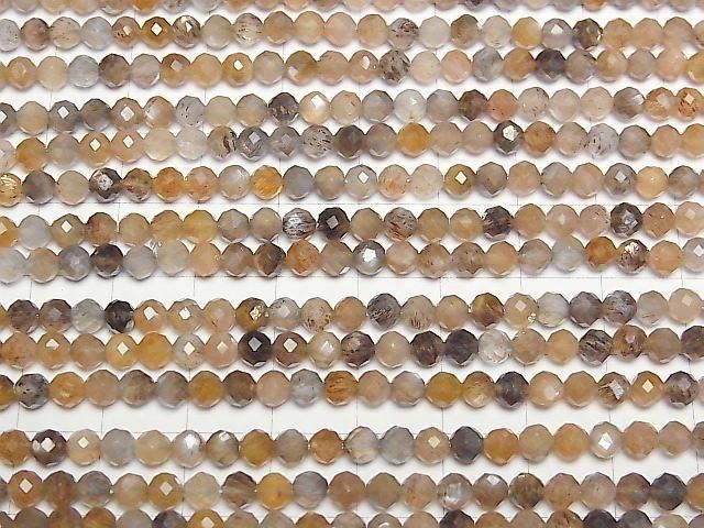 【動画】【素晴らしい輝き】シルバー&ゴールデンシャイン マルチカラームーンストーンAAA ラウンドカット4mm 1連(約38cm) サムネイル3