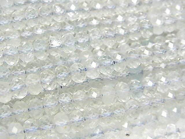 【動画】【素晴らしい輝き】天然ホワイトトパーズAA+ ボタンカット5.5×5.5×3.5mm 1連(約37cm)の画像