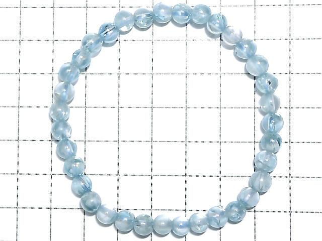 【動画】【1点もの】宝石質天然ブルージルコンAAA ラウンド5.5mm 1連(ブレス) NO.8 サムネイル2
