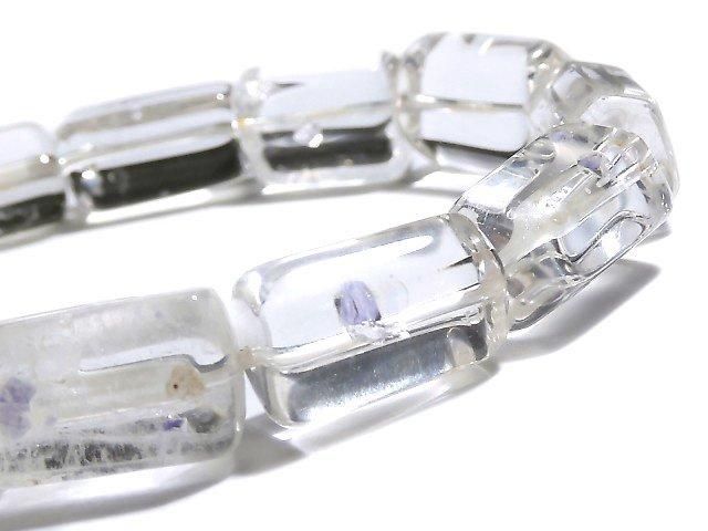 【動画】【1点もの】フローライトインクォーツ ラフチューブ~タンブルカット 1連(ブレス) NO.28の画像