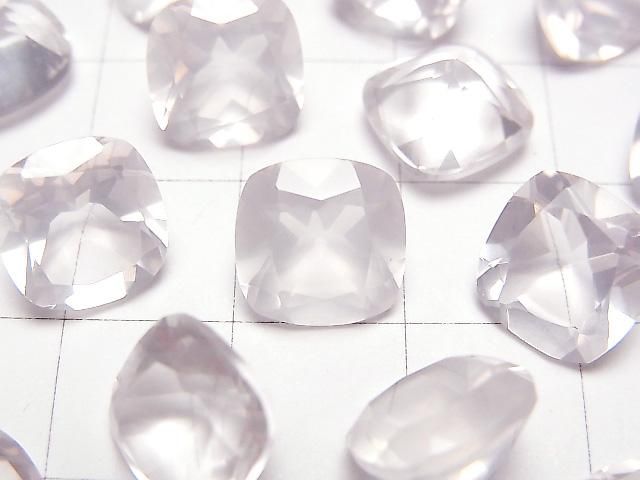 【動画】宝石質ローズクォーツAAA ルース スクエアファセットカット10×10mm 2粒 サムネイル2