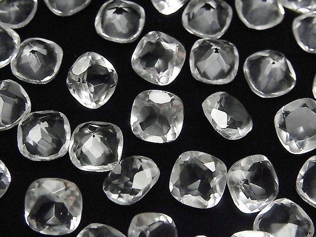 【動画】宝石質クリスタルAAA ルース スクエアファセットカット8×8mm 3粒の画像