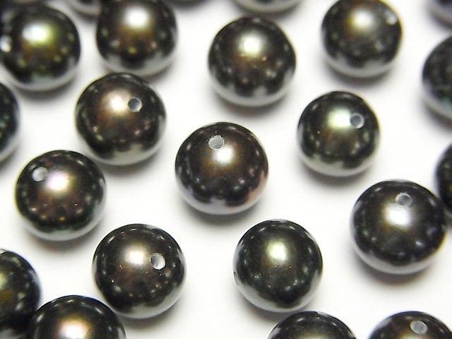 【動画】淡水真珠AAA ラウンド8~8.5mm 【片穴】 メタリックネイビー 1ペアの画像