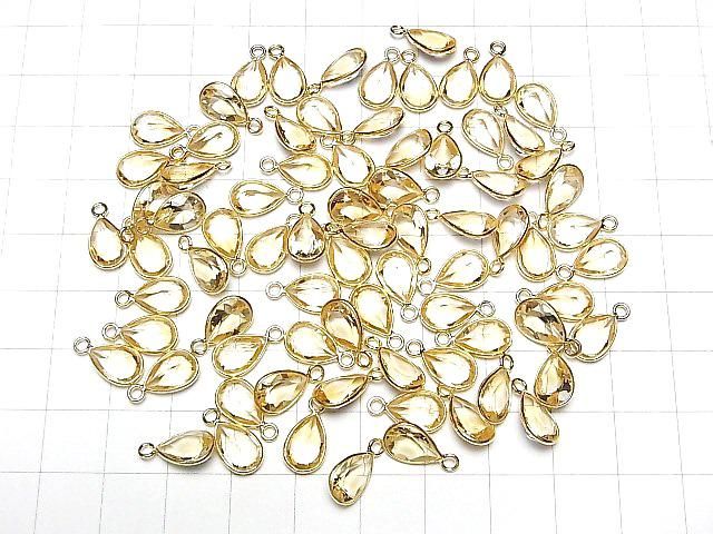 【動画】宝石質シトリンAAA 枠留めペアシェイプファセットカット10×7mm 18KGP 3個 サムネイル4