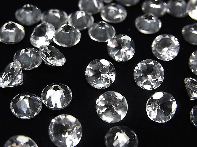 【動画】宝石質ダンビュライトAAA ルース ラウンドファセットカット6×6mm 1粒の画像