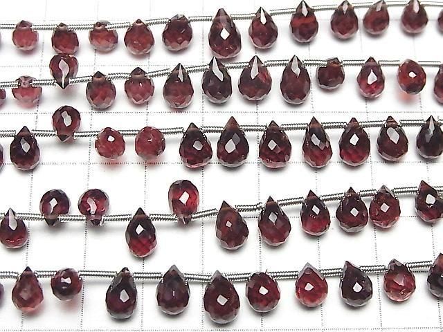 【動画】宝石質モザンビーク産ガーネットAAA ドロップ ブリオレットカット 半連/1連(26粒) サムネイル3