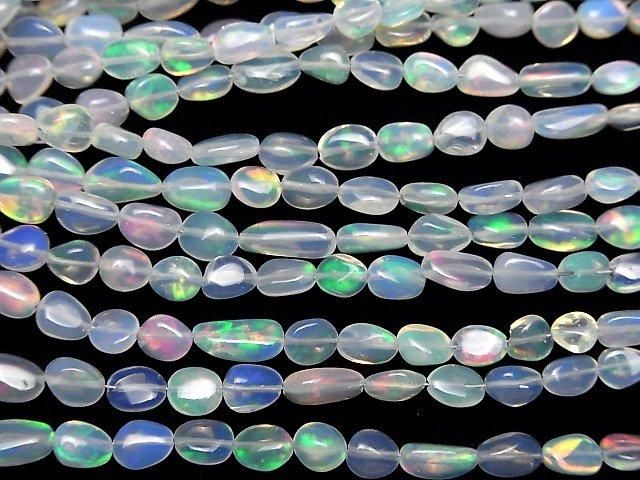 【動画】宝石質エチオピア産オパールAAA タンブル 半連/1連(約36cm) サムネイル3