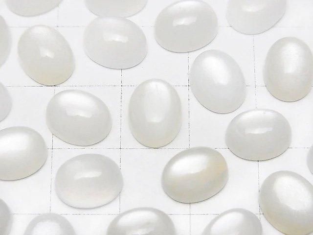 【動画】ホワイトムーンストーンAAA- オーバル カボション10×8mm 4個 サムネイル2